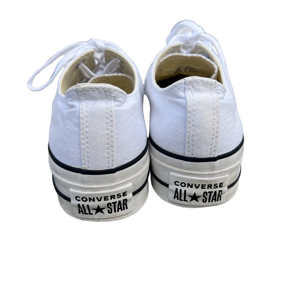 Converse All Star White Platform Sole Low-Top Sneakers - Picture 4 of 7